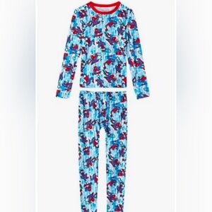 NWT- Light Blue Spiderman Boys Thermal Underwear Set -Long John -size 4/5